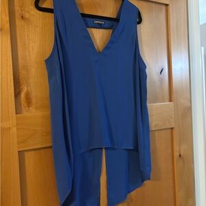 Express Royal Blue V-Neck Top